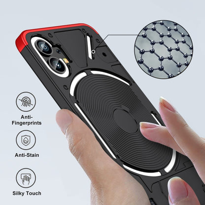 For Nothing Phone 1 GKK Three Stage Splicing Full Coverage PC Phone Case(Black Red) - More Brand by GKK | Online Shopping UK | buy2fix