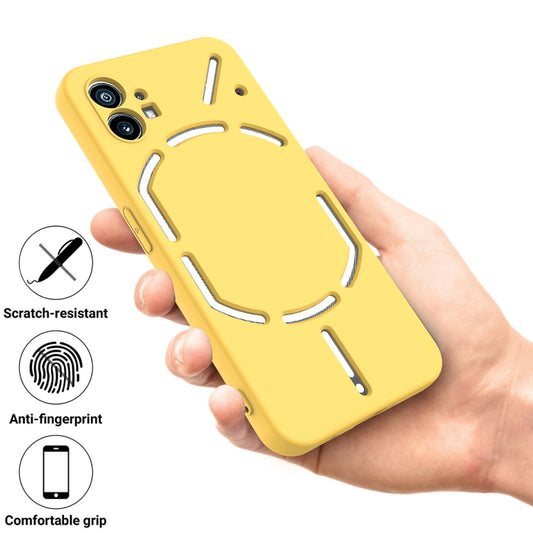 For Nothing Phone 1 Pure Color Liquid Silicone Shockproof Phone Case(Yellow) by buy2fix