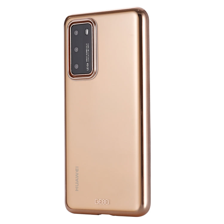 For Huawei P40 GEBEI Plating TPU Shockproof Protective Case(Gold) - Huawei Cases by GEBEI | Online Shopping UK | buy2fix