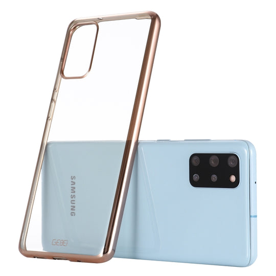 For Galaxy S20 Ultra GEBEI Plating TPU Shockproof Protective Case(Gold)