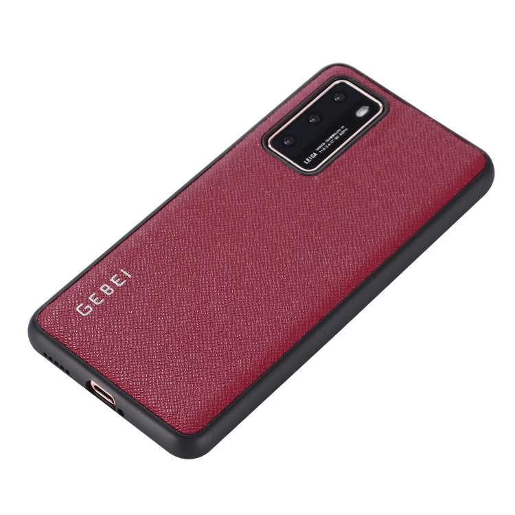 For Huawei P40 GEBEI Full-coverage Shockproof Leather Protective Case(Red) - Huawei Cases by GEBEI | Online Shopping UK | buy2fix