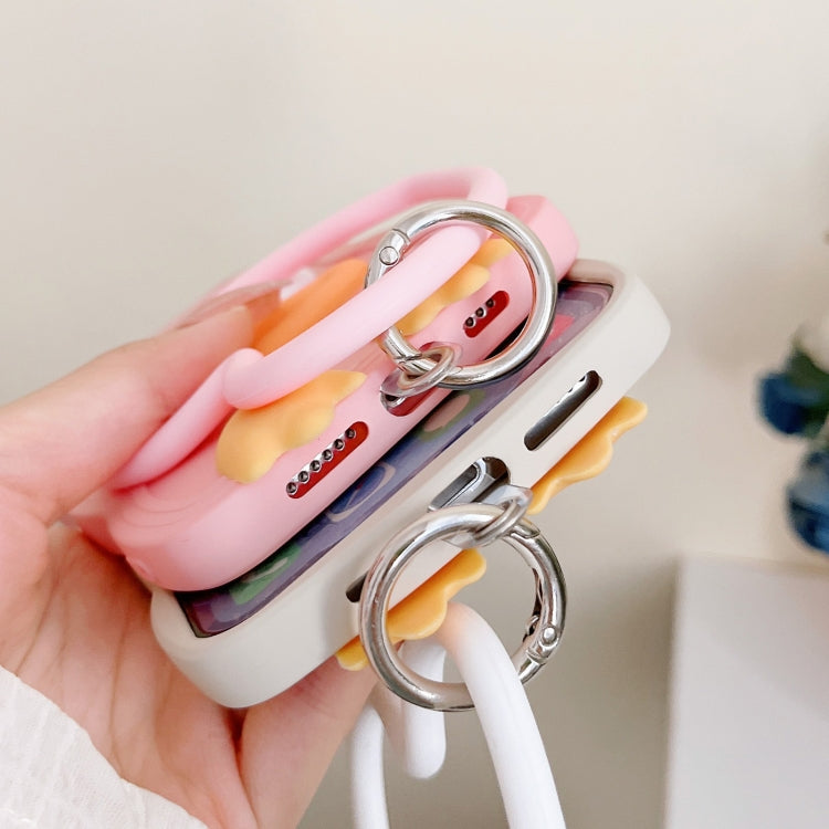 For iPhone 11 Wave Edge Big Duck Silicone Phone Case with Wristband(Blue) by buy2fix