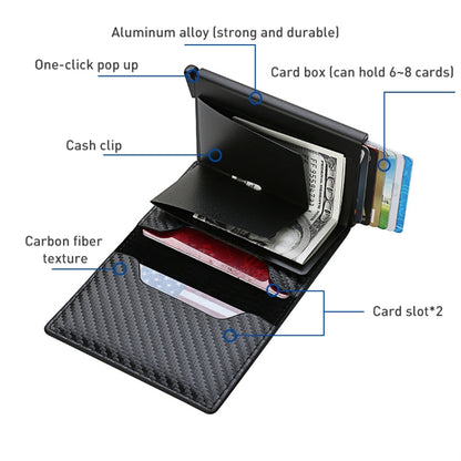 C1804H1 RFID Carbon Fiber Wallet For Men(Black Carbon Fibers) - Antimagnetic RFID Package by buy2fix | Online Shopping UK | buy2fix