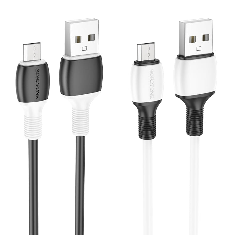 Borofone BX84 1m 2.4A USB to Micro USB Rise Charging Data Cable(White) -  by Borofone | Online Shopping UK | buy2fix