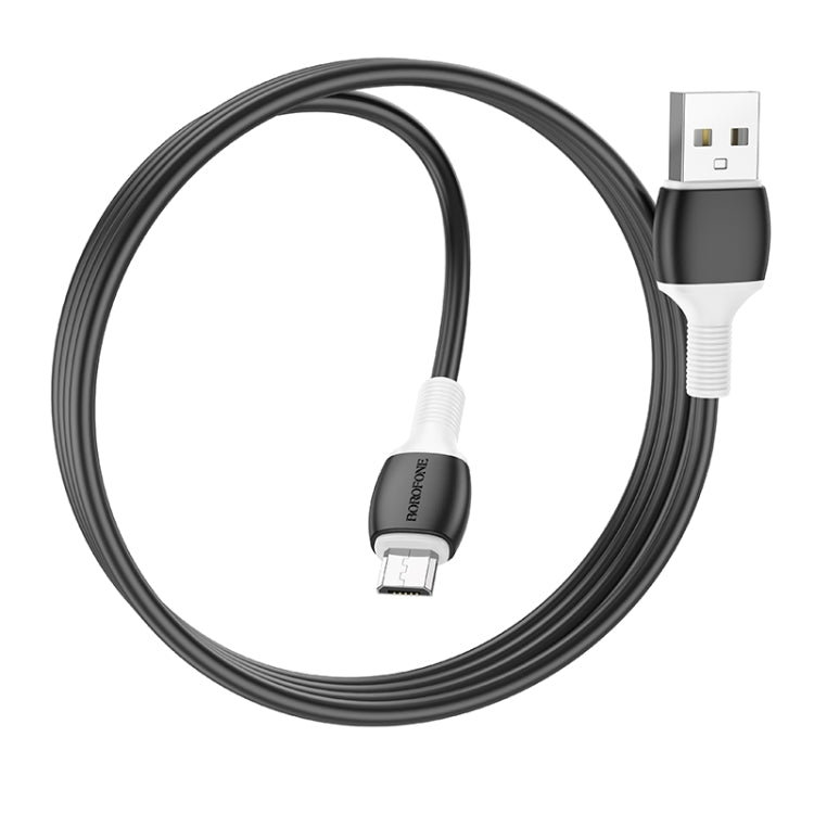 Borofone BX84 1m 2.4A USB to Micro USB Rise Charging Data Cable(White) -  by Borofone | Online Shopping UK | buy2fix