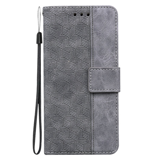 For Honor X9 / X9 5G Geometric Embossed Flip Leather Phone Case(Grey) by buy2fix
