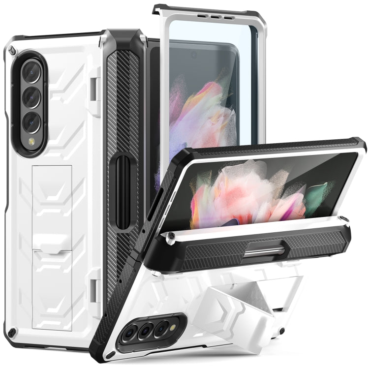 For Samsung Galaxy Z Fold3 5G Armored All-inclusive Shockproof Folding Phone Case(White) - Galaxy Phone Cases by buy2fix | Online Shopping UK | buy2fix