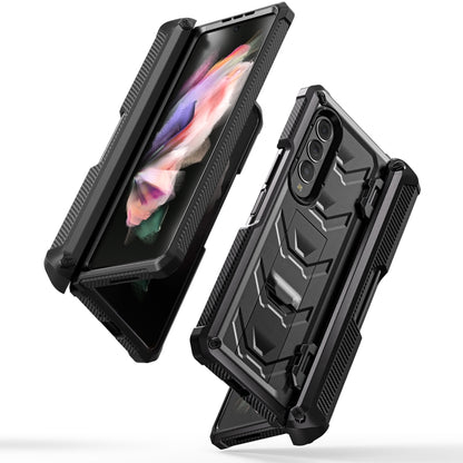 For Samsung Galaxy Z Fold3 5G Armored All-inclusive Shockproof Folding Phone Case(Black) - Galaxy Phone Cases by buy2fix | Online Shopping UK | buy2fix