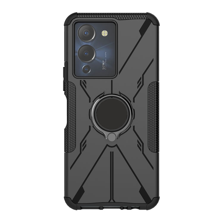 For Infinix Note 12 G96 Armor Bear Shockproof PC + TPU Phone Case with Ring(Black) - Infinix Cases by buy2fix | Online Shopping UK | buy2fix