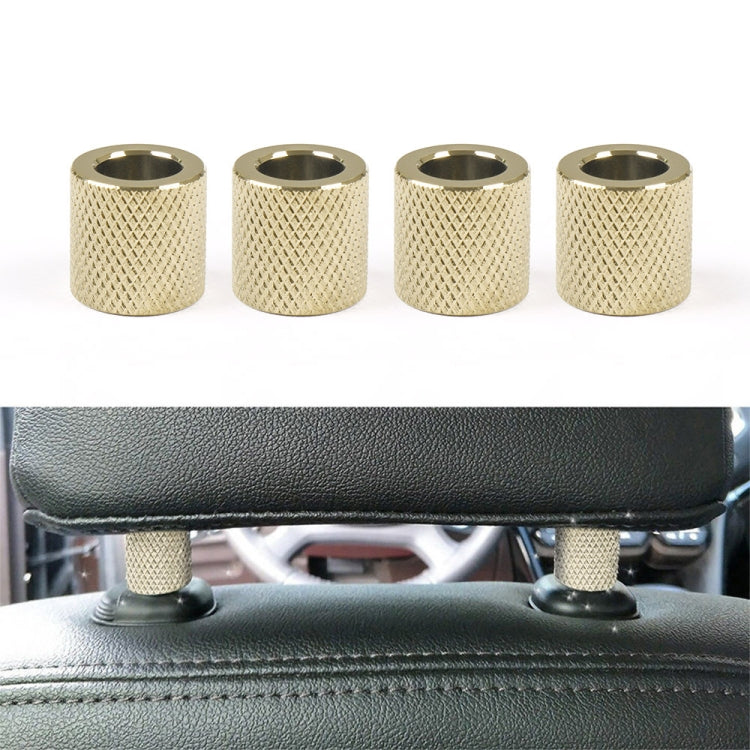 4 in 1 Car Seat Headrest Collars Rings Decor(Gold) - In Car by buy2fix | Online Shopping UK | buy2fix