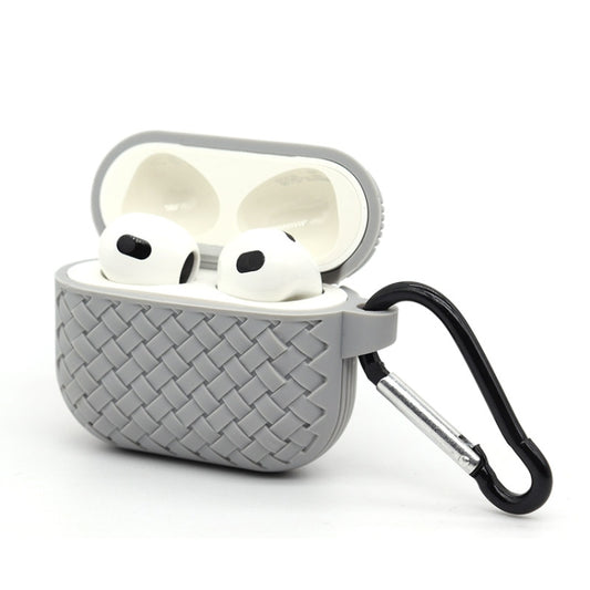 For AirPods Pro Weave Texture TPU Protective Case(Grey) by buy2fix