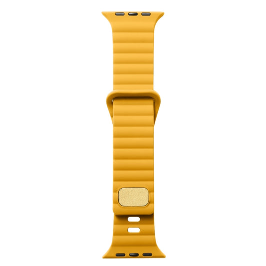 Breathable Skin-friendly Silicone Watch Band For Apple Watch Ultra 49mm / Series 8&7 45mm / SE 2&6&SE&5&4 44mm / 3&2&1 42mm(Yellow) by buy2fix