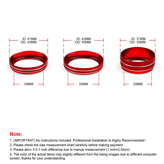 For Jeep Wrangler 2018-2021 4 in 1 Car Air Conditioner Switch Headlight Button Knob Cover Trim(Blue) by buy2fix