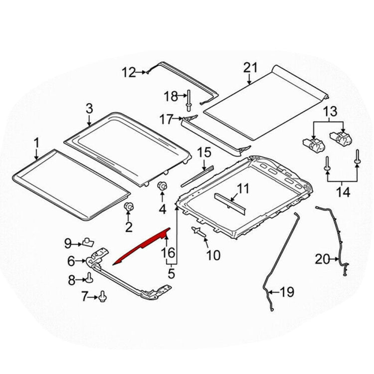 For Ford F-150 2015-2020 / F-250 2017-2019 Car Sunroof Track Assembly Repair Kit - In Car by buy2fix | Online Shopping UK | buy2fix