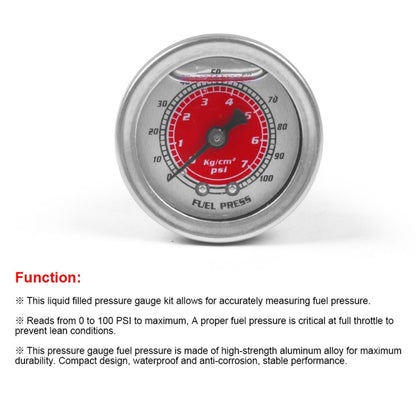 For Honda Civic Car Modification Fuel Pressure Gauge 0-100PSI(Black) - In Car by buy2fix | Online Shopping UK | buy2fix