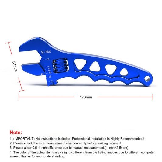 Car AN3-AN12 Adjustable Aluminum Wrench Hose Fitting Tool(Blue) by buy2fix