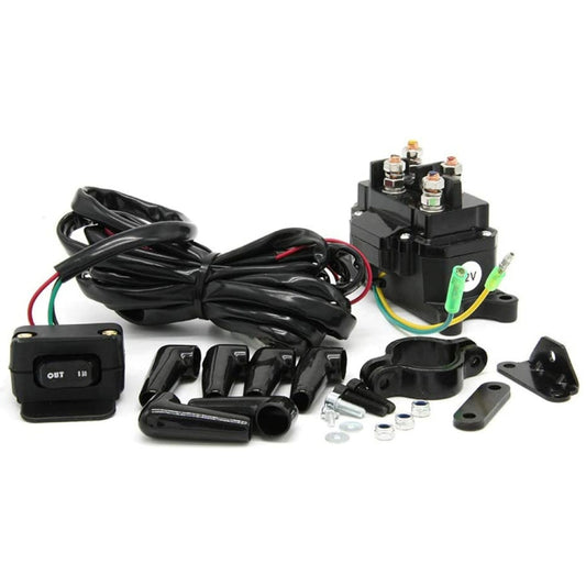 For UTV / Pickup Truck / ATV Electric Winch Relay Heavy Duty Solenoid Contactor with Rocker Arm & Switch by buy2fix
