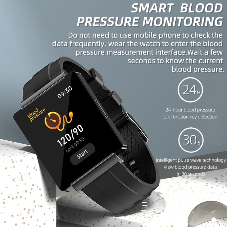 KS01 1.85 Inch Smart Watch Supports Blood Glucose Detection, Blood Pressure Detection, Blood Oxygen Detection(Black) - Smart Wear by buy2fix | Online Shopping UK | buy2fix