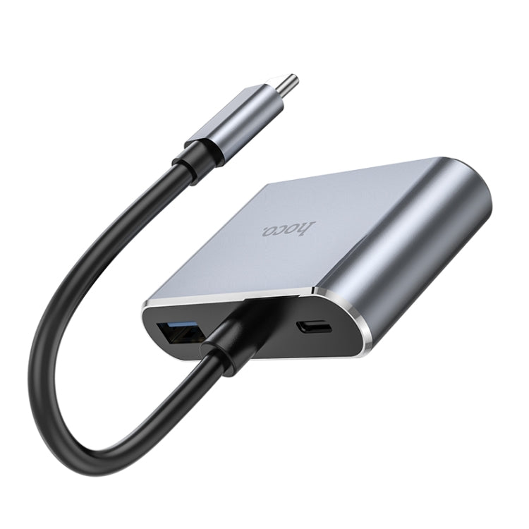 hoco HB30 USB-C / Type-C Multifunction Converter HDTV+VGA+USB3.0+PDHUD(Tarnish) - Computer & Networking by hoco | Online Shopping UK | buy2fix