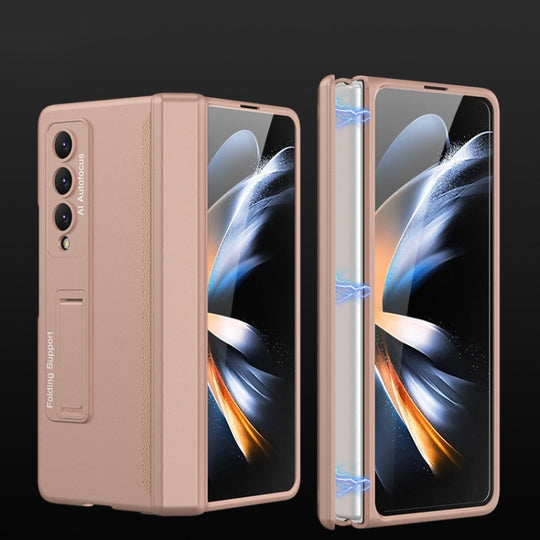 For Samsung Galaxy Z Fold4 GKK Magnetic Hinged Folding Full Phone Case(Gold)