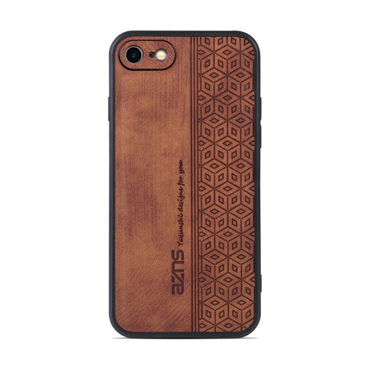 For iPhone SE 2022 / SE 2020 / 8 / 7 AZNS 3D Embossed Skin Feel Phone Case(Brown) by AZNS