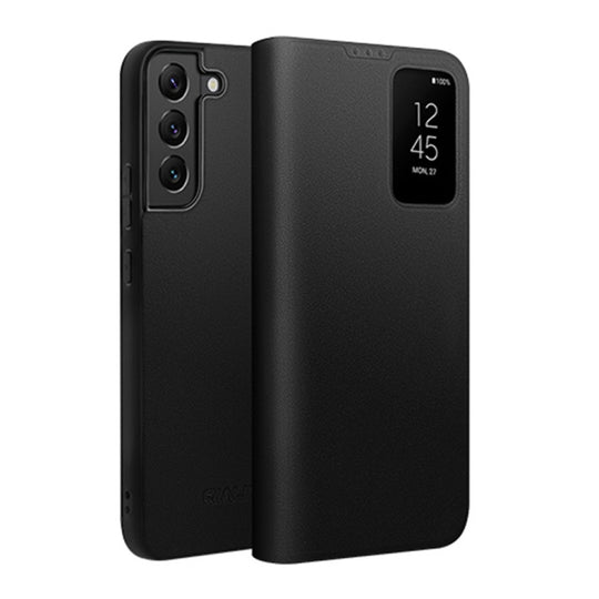 For Samsung Galaxy S22 5G QIALINO Magnetic Genuine Leather Phone Case(Black)