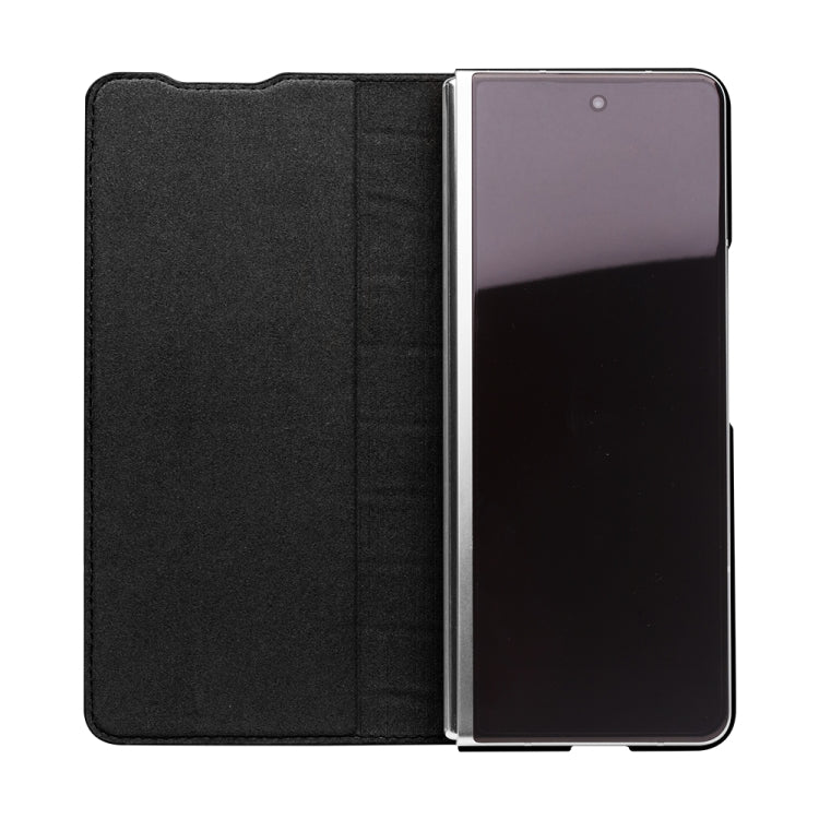 For Samsung Galaxy Z Fold3 5G/W22 5G QIALINO Crocodile Pattern Genuine Leather Phone Case(Black) - Galaxy Phone Cases by QIALINO | Online Shopping UK | buy2fix