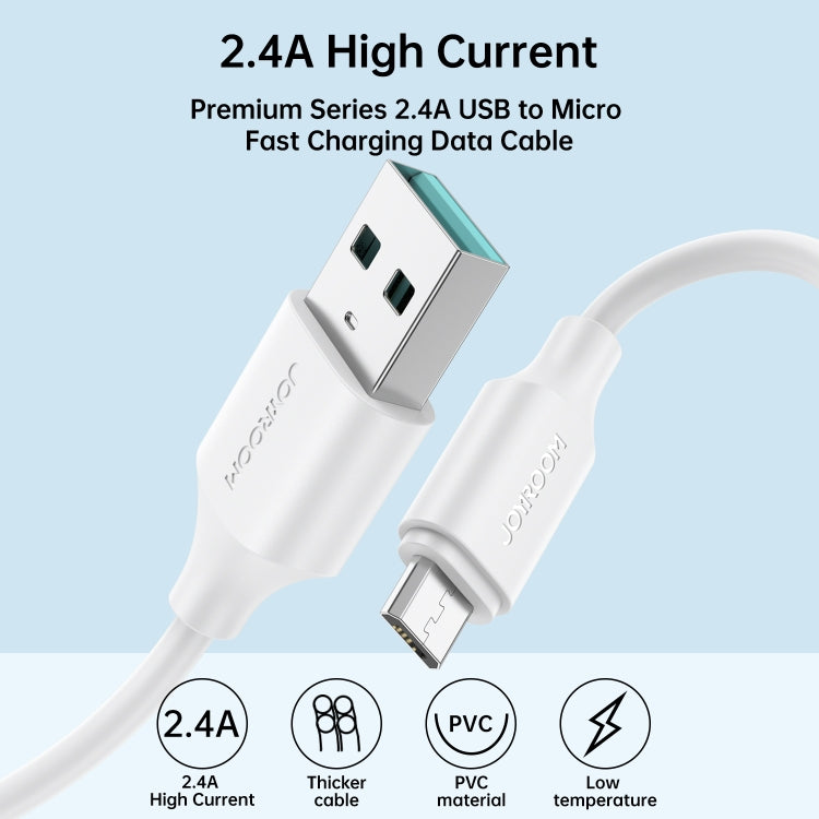 JOYROOM S-UM018A9 2.4A USB to Micro USB Fast Charging Data Cable, Length:2m(White) -  by JOYROOM | Online Shopping UK | buy2fix