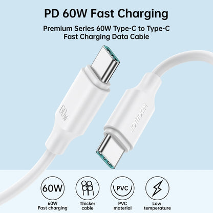 JOYROOM S-CC060A9 60W USB-C/Type-C to USB-C/Type-C Fast Charging Data Cable, Length: 1m(White) -  by JOYROOM | Online Shopping UK | buy2fix