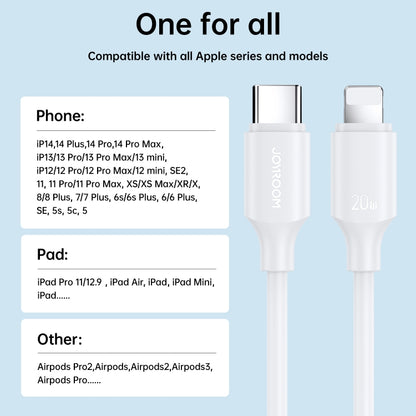 JOYROOM S-CL020A9 20W USB-C/Type-C to 8 Pin Fast Charging Data Cable, Length:2m(White) - 2 in 1 Cable by JOYROOM | Online Shopping UK | buy2fix