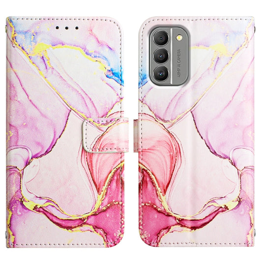 For Nokia G400 PT003 Marble Pattern Flip Leather Phone Case(Rose Gold LS005) by buy2fix