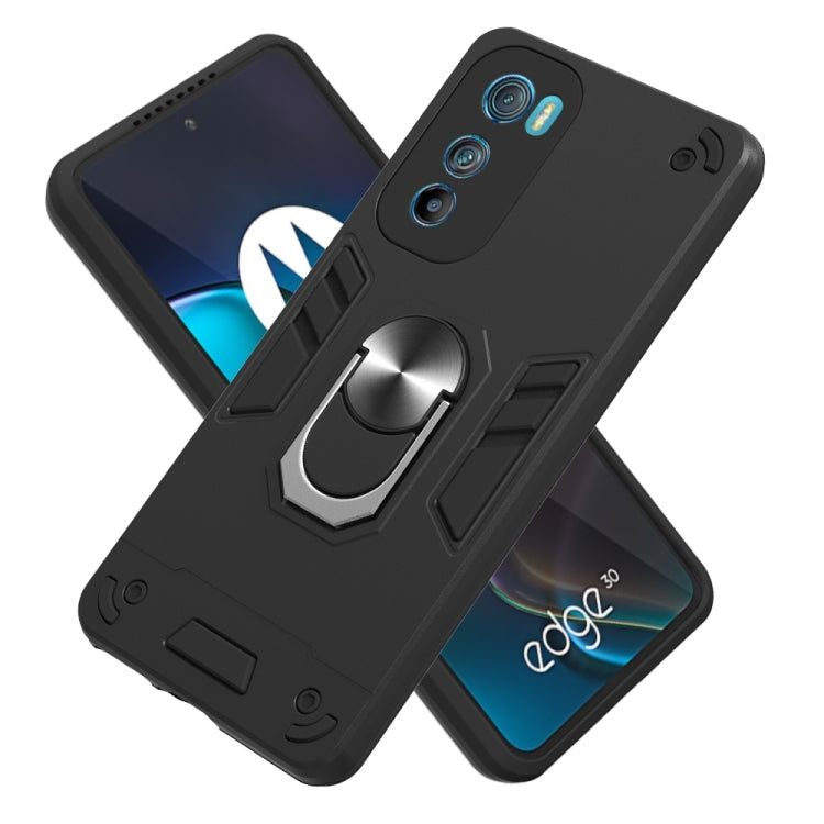 For Motorola Moto Edge 30 2 in 1 Armour Series PC + TPU Protective Phone Case(Black) - Motorola Cases by buy2fix | Online Shopping UK | buy2fix