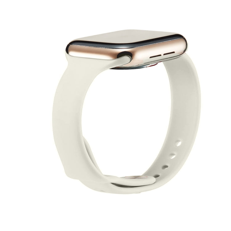 For Apple Watch 5/4 40mm & 3/2/1 38mm Thin Silicone Watch Band(Creamy-white) by buy2fix