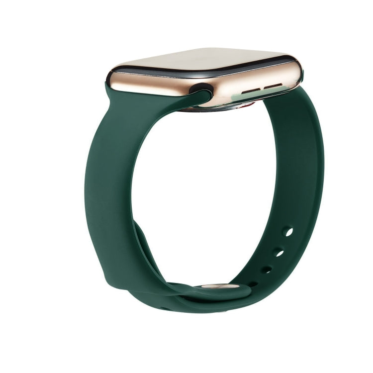 For Apple Watch 5/4 40mm & 3/2/1 38mm Thin Silicone Watch Band(Deep Green) by buy2fix