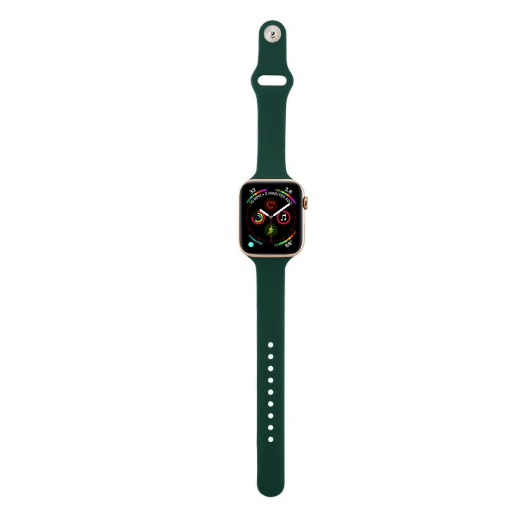 For Apple Watch 5/4 40mm & 3/2/1 38mm Thin Silicone Watch Band(Deep Green) by buy2fix
