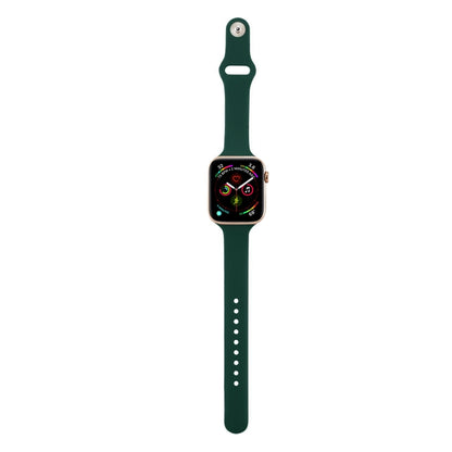 For Apple Watch 5/4 40mm & 3/2/1 38mm Thin Silicone Watch Band(Deep Green) by buy2fix