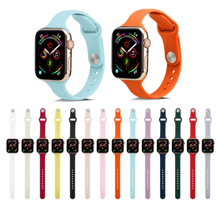 For Apple Watch 5/4 40mm & 3/2/1 38mm Thin Silicone Watch Band(Deep Green) by buy2fix