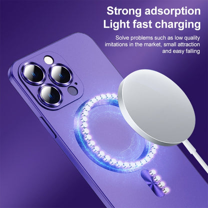 For iPhone 13 Liquid Lens Protector Magsafe Phone Case(Dark Purple) - iPhone 13 Cases by buy2fix | Online Shopping UK | buy2fix