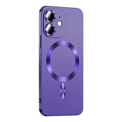 For iPhone 12 Liquid Lens Protector Magsafe Phone Case(Dark Purple) - iPhone 12 / 12 Pro Cases by buy2fix | Online Shopping UK | buy2fix