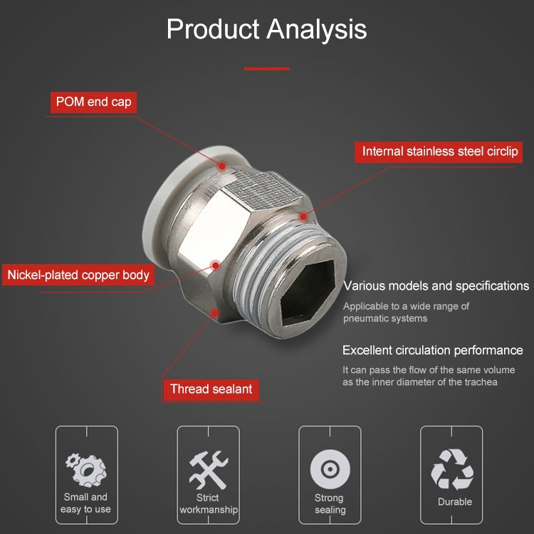 PC6-02 LAIZE 10pcs PC Straight Pneumatic Quick Fitting Connector -  by LAIZE | Online Shopping UK | buy2fix