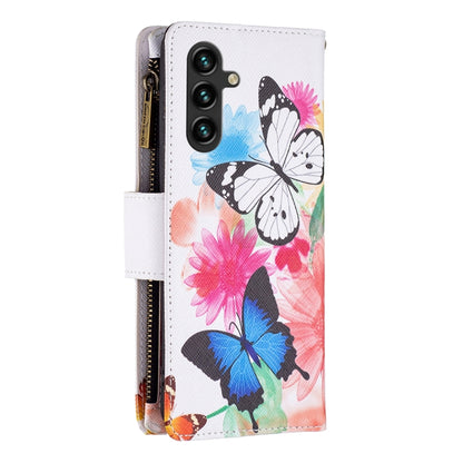 For Samsung Galaxy A14 5G Colored Drawing Pattern Zipper Leather Phone Case(Two Butterflies) - Galaxy Phone Cases by buy2fix | Online Shopping UK | buy2fix