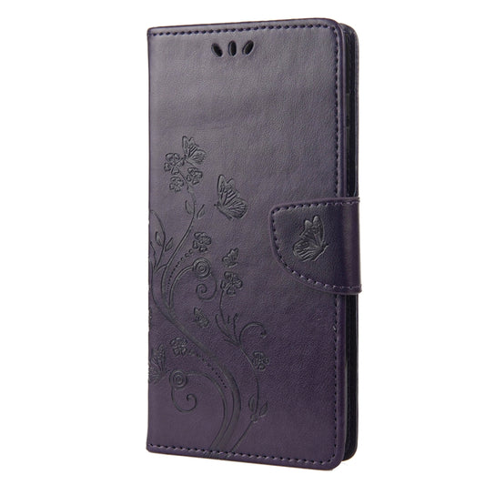 For Nothing Phone 1 Butterfly Flower Pattern Flip Leather Phone Case(Dark Purple) by buy2fix