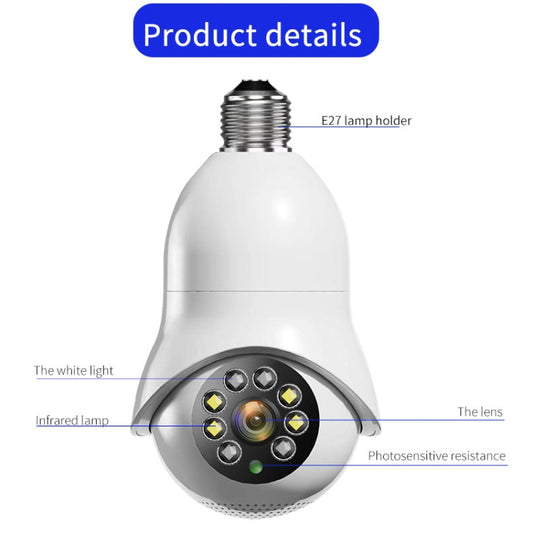 DP31 2.0MP HD Light Bulb WiFi Surveillance Camera, Support Motion Detection, Night Vision, Dual Light Source(White) by buy2fix