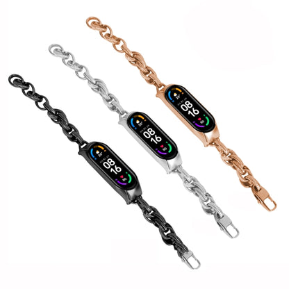 For Xiaomi Mi Band 7 Corrugated Twist Chain Metal Watch Band(Silver) by buy2fix