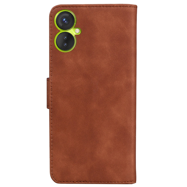 For Tecno Camon 19 Neo Skin Feel Pure Color Flip Leather Phone Case(Brown) - Tecno Cases by buy2fix | Online Shopping UK | buy2fix