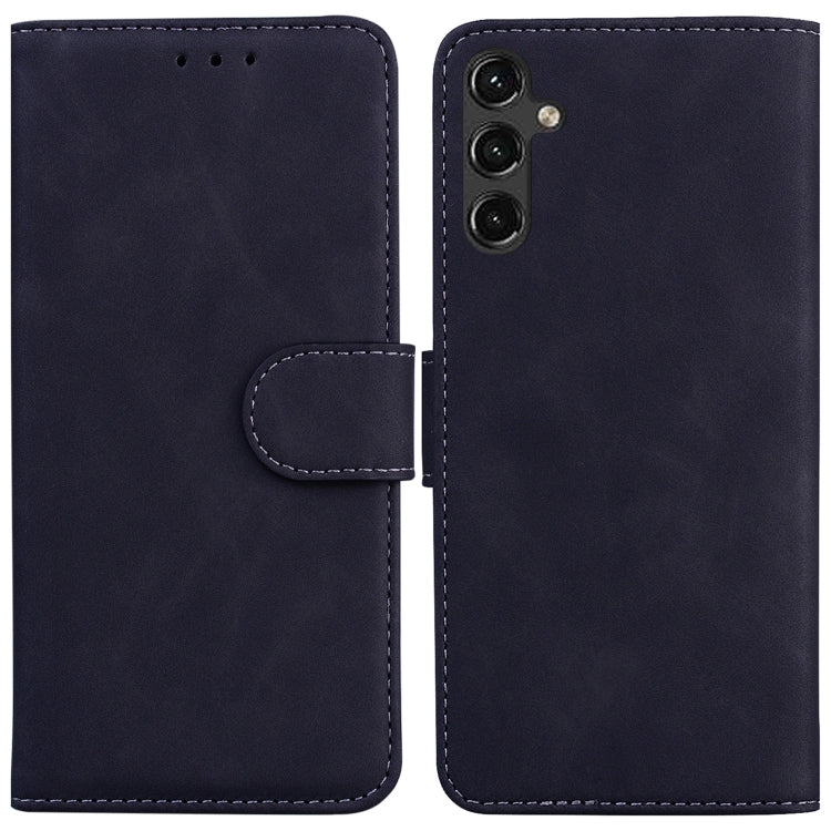For Samsung Galaxy A14 5G Skin Feel Pure Color Flip Leather Phone Case(Black) by buy2fix