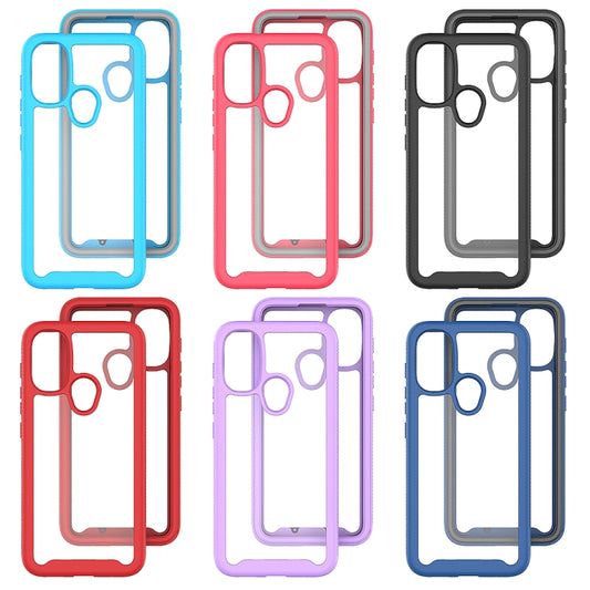 For Motorola Moto E20 Starry Sky Solid Color TPU Clear PC Phone Case(Sky Blue) by buy2fix