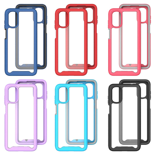 For Motorola Moto G22 / E32 Starry Sky Solid Color TPU Clear PC Phone Case(Black) by buy2fix
