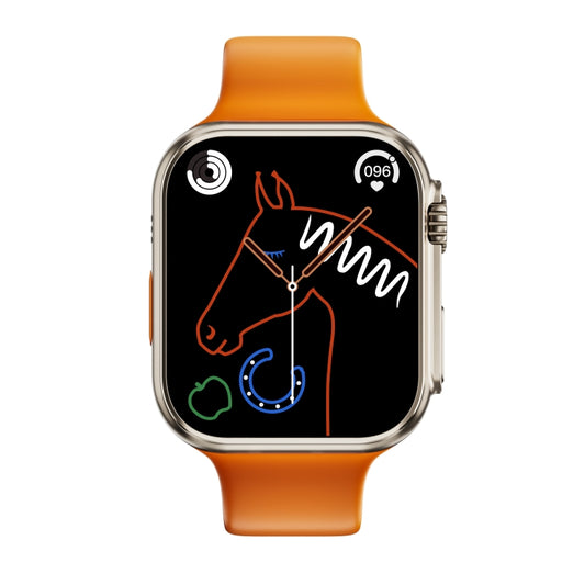 WS8 Plus 2.0 inch IPS Full Touch Screen Smart Watch, IP68 Waterproof Support Heart Rate & Blood Oxygen Monitoring / Sports Modes(Gold+Orange) by buy2fix