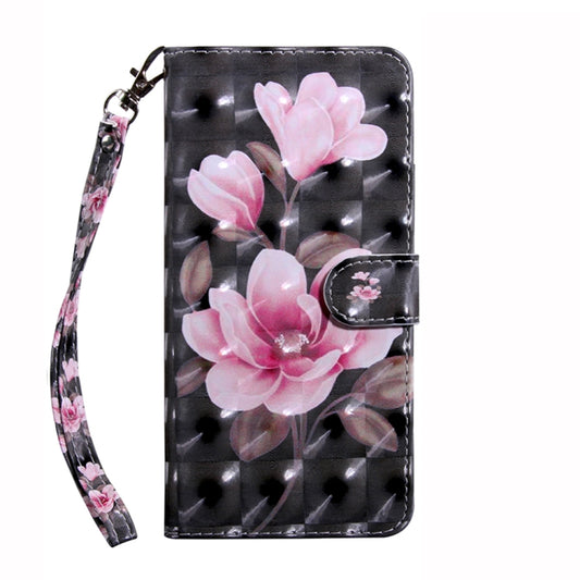 For Samsung Galaxy A04 3D Painted Leather Phone Case(Pink Flower) by buy2fix